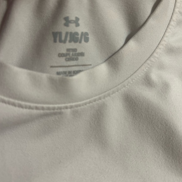 Under Armour Kids' Cream and light purple Short Sleeve Tees - Picture 3 of 5